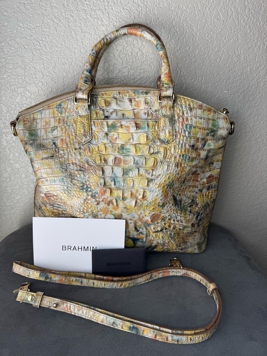 Brahmin Handbags - Brahmin Large Duxbury Satchel Poppy Seed Melbourne Leather Croc Embossed Bag